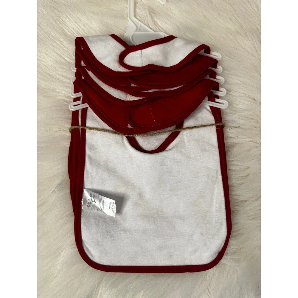Chick Pea Baby My First Valentines Day Bibs 5 Pack Red White Hearts EE10229533